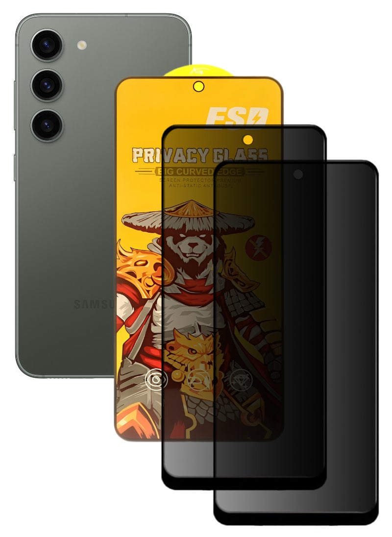 ESD 2 Pieces Tempered Dustproof Privacy Glass Screen Protector Compatible For Samsung Galaxy S23 - Image 1