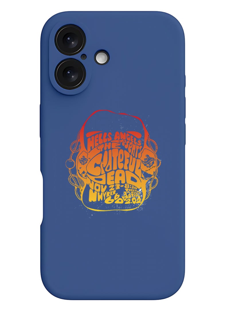 Theodor iPhone 16 Plus Blue Protective Slim Fit Case Liquid Silicone Cover with Full Body Protection Anti-Scratch Shockproof Case For iPhone - Hells angels - Image 1