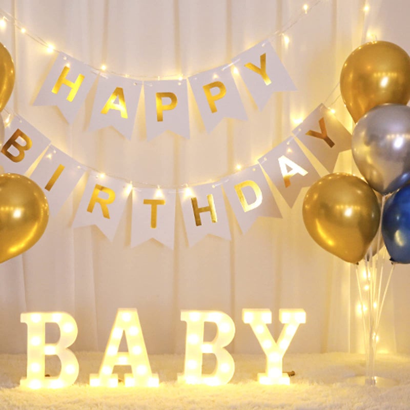 GPUSFAK BABY Marquee Light Up Letters - LED Letter Number Light Sign Decoration for Birthday Home Table Decor White - Image 5