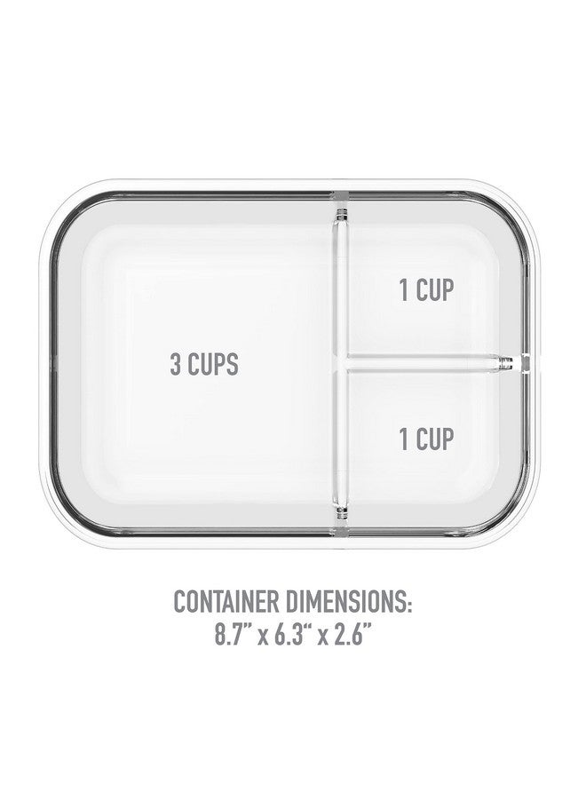 Bentgo Glass Lunch Box - Leak-Proof Bento-Style Food Container with Airtight Lid and Divided 3-Compartment Design - 5 Cup Capacity for Meal Prepping, and Portion-Controlled Meals for Adults (Gray) - Image 5