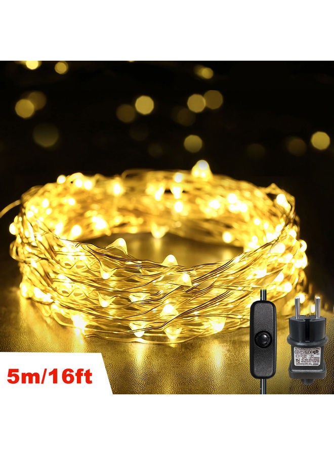 إسكدنيا مجموعة مصابيح LED للزينة بسلك من النحاس مضادة للماء مكونة من 50 مصباح LED أبيض 16قدم - Image 2