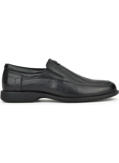 زيا , Men's Genuine Leather Shoes 13192 16785 Black