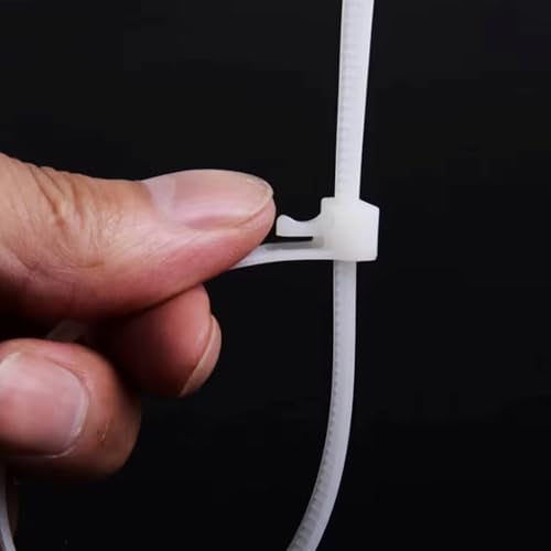 Hian 8-Inch White Cable Ties, 3.6mm Width, Nylon Zip Ties for Home, Office, and Outdoor Use - Strong, Durable, and Versatile Cable Organizers (Pack of 100) - Image 3