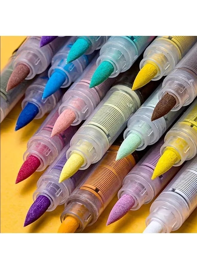 12 Colors Acrylic Paint Marker Set – Soft Tip, Odorless, Stackable, Smooth Flow Drawing Pens for Students & Artists - Image 4