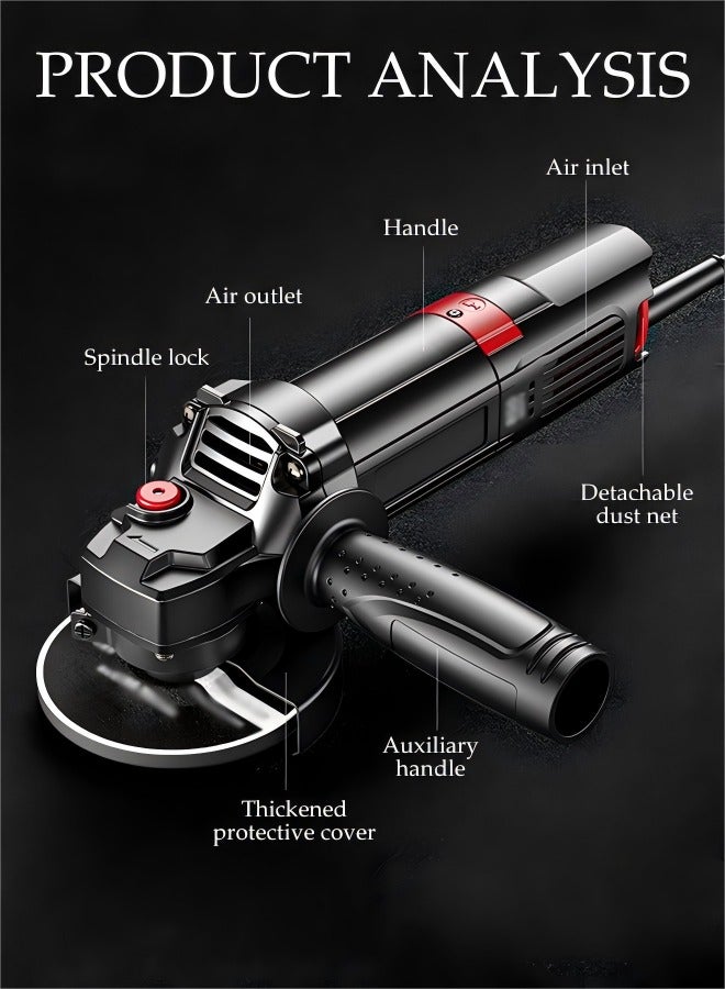 DUNISO Small Angle Grinder with Side Handle,  710W,11000 rpm, 110 mm disc diameter,Adjustable Guard,Grinders Power Tools for Metal Grinding & Cutting - Image 2