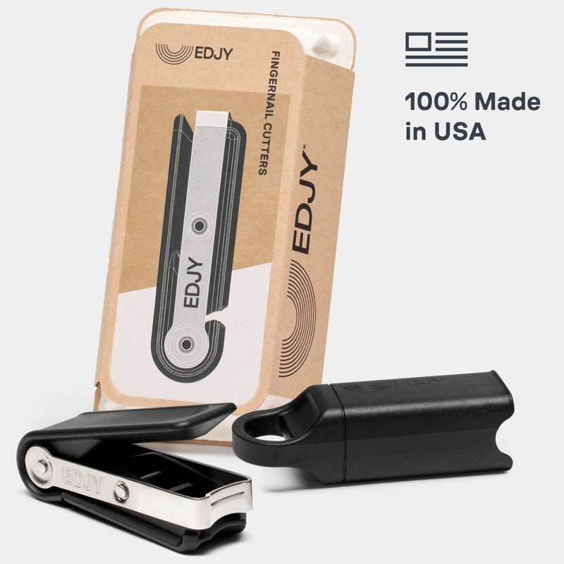 EDJY Fingernail Cutter - Precision Stainless Steel Nail Cutter for Fingernails | Sharp Blade, Ergonomic Design, Durable & Rust-Resistant | Ideal for Men and Women | Black | 2-Pack - Image 2