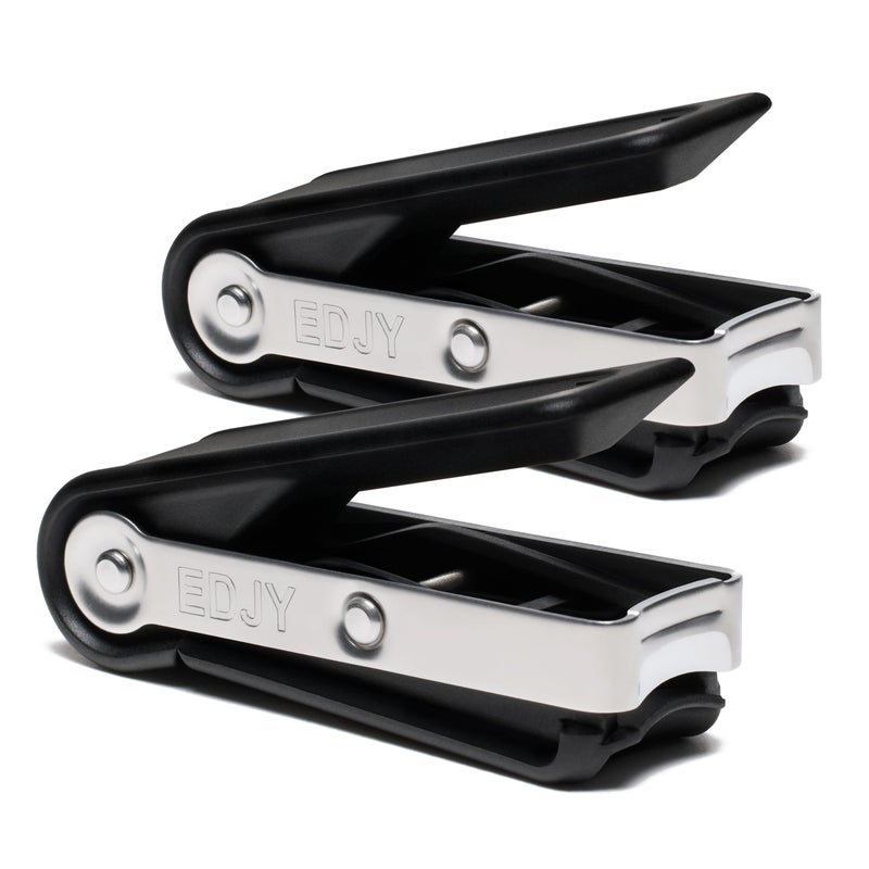 EDJY Fingernail Cutter - Precision Stainless Steel Nail Cutter for Fingernails | Sharp Blade, Ergonomic Design, Durable & Rust-Resistant | Ideal for Men and Women | Black | 2-Pack - Image 1