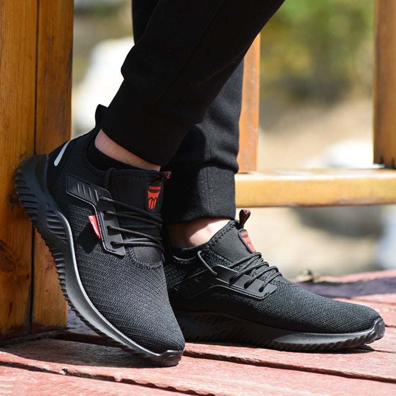 Fly-Woven Breathable Anti-Odor Labor Protection Shoes For Men, Anti-Smash And Anti-Puncture Steel Toe-Toe Anti-Smash Shoes, Wear-Resistant Shoes, Lightweight - Image 2
