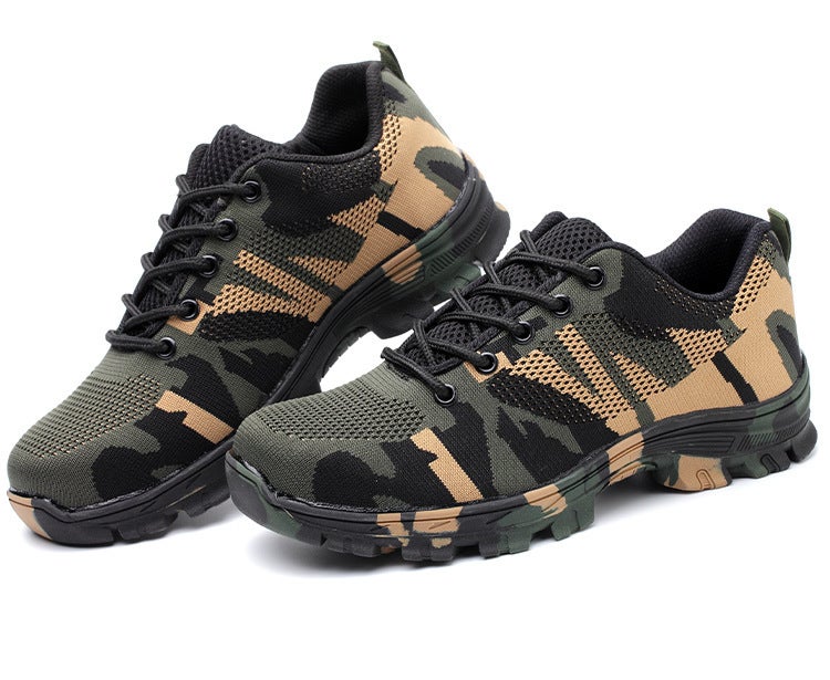Fly-Woven Breathable Anti-Odor Labor Protection Shoes For Men, Anti-Smash And Anti-Puncture Steel Toe-Toe Anti-Smash Shoes, Wear-Resistant Shoes, Lightweight - Image 1