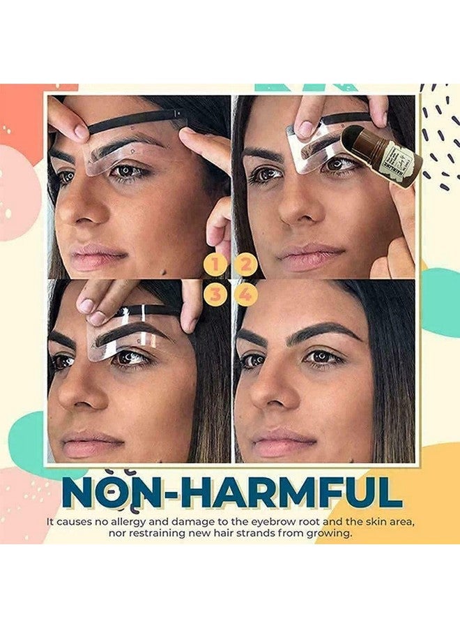 HUDACRUSH Girl Beauty Eyebrow Stamp Stencil Kit One Step Brow Stamp Makeup Powder Reusable Eyebrow Stencils Shape Thicker And Fuller Brows Waterproof Long Lasting (Black) - Image 5