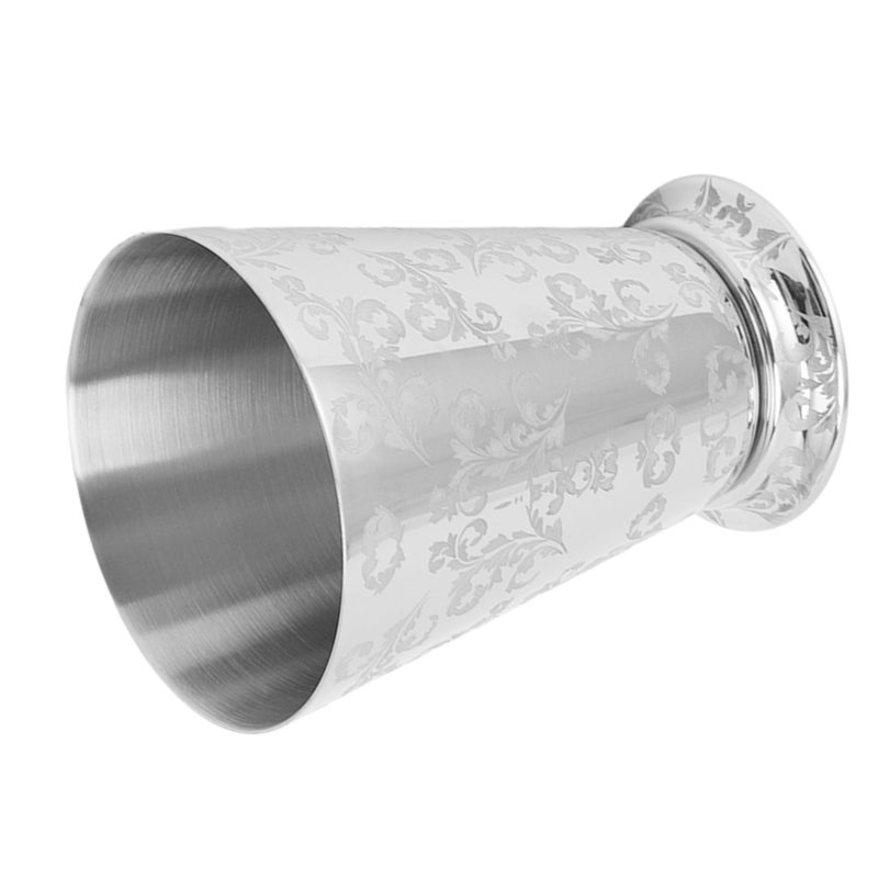 Cocktail Drinking Cup 304 Stainless Steel Silver Finish Moscow Mule Mug for Bars Home Leaf Pattern Carving - Image 3