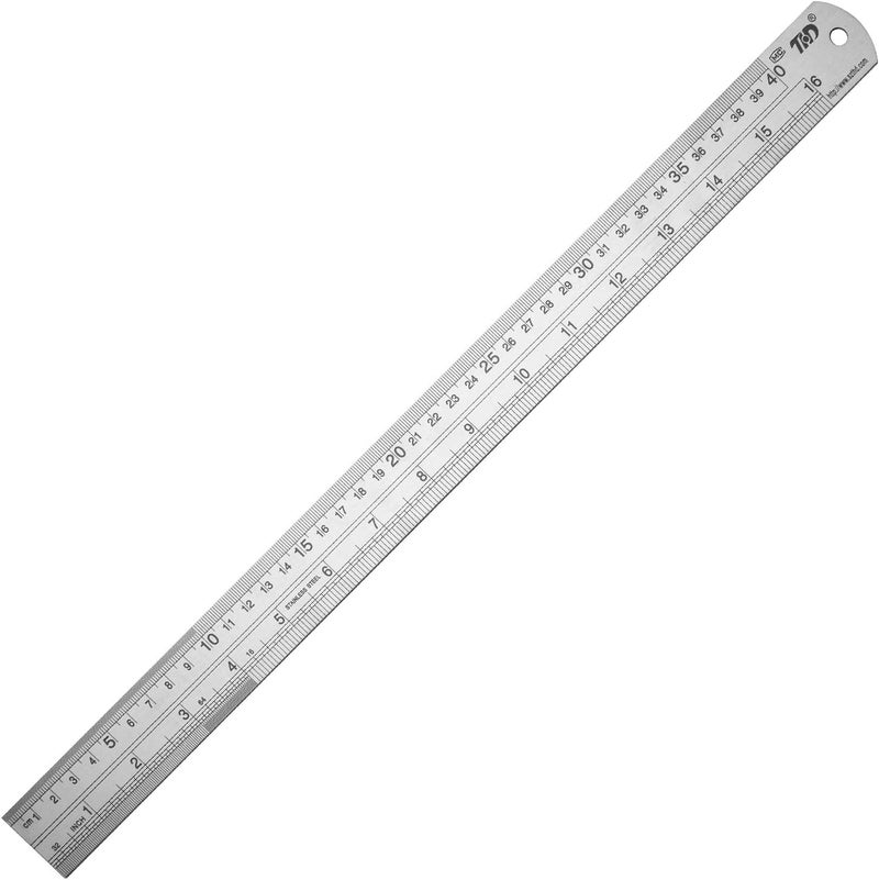 ZZTX Ruler Metal Straight Edge Stainless Steel Ruler 16 Inch Ruler Set Rulers Bulk 1 Pack - Image 1