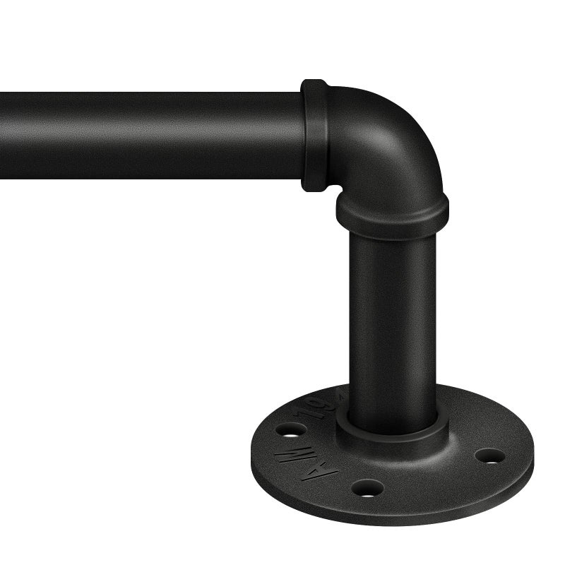 Zeerobee Curtain Rods for Windows 66 to 120 1 Inch Industrial Wrap Around Black Curtain Rod IndoorOutdoor Room Divider Adjustable Drapery Pole 66120