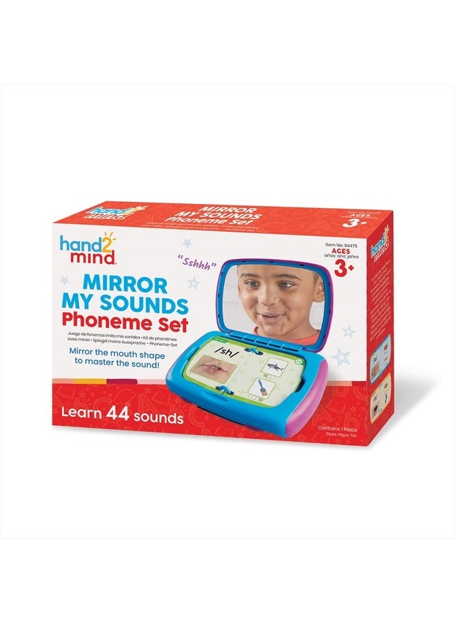 hand2mind Mirror My Sounds Phoneme Set, Phonemic Awareness, Phonics Games, Letter Sounds, Phonics Flash Cards, Speech Therapy Materials, Phonics for Kindergarten, Toys That Help with Speech  - Image 1