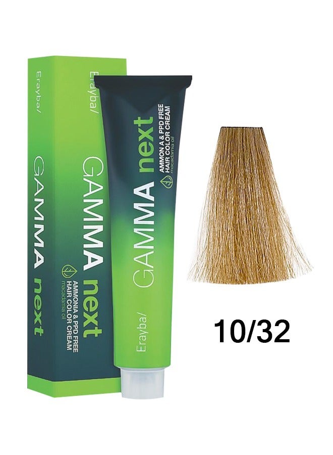 Erayba Gamma Next Permanent Hair Dye Ammonia Free100ml10/32 Very Light Golden Blonde - Image 1