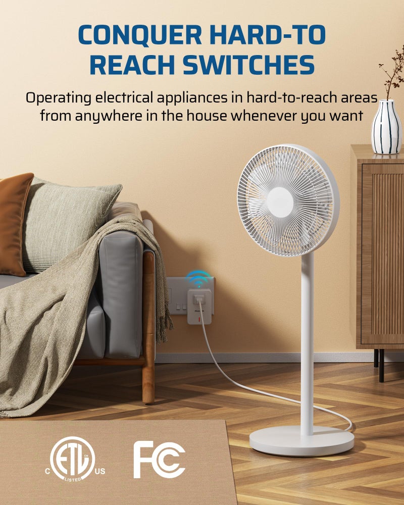 DEWENWILS Indoor Remote Control Outlet, Expandable Remote Light Switch Kit, Wireless On Off Power Switch, 100ft RF Range, Compact Design, White - Image 3