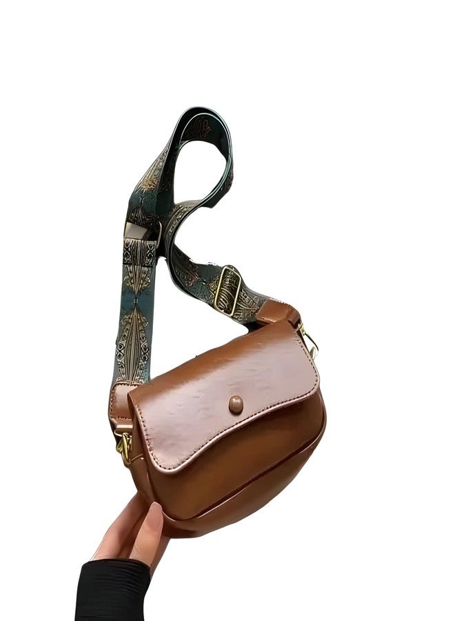 AKSUTI Leather Purse Crossbody Bags For Women Handbag Wide Bag (Tan) - Image 2
