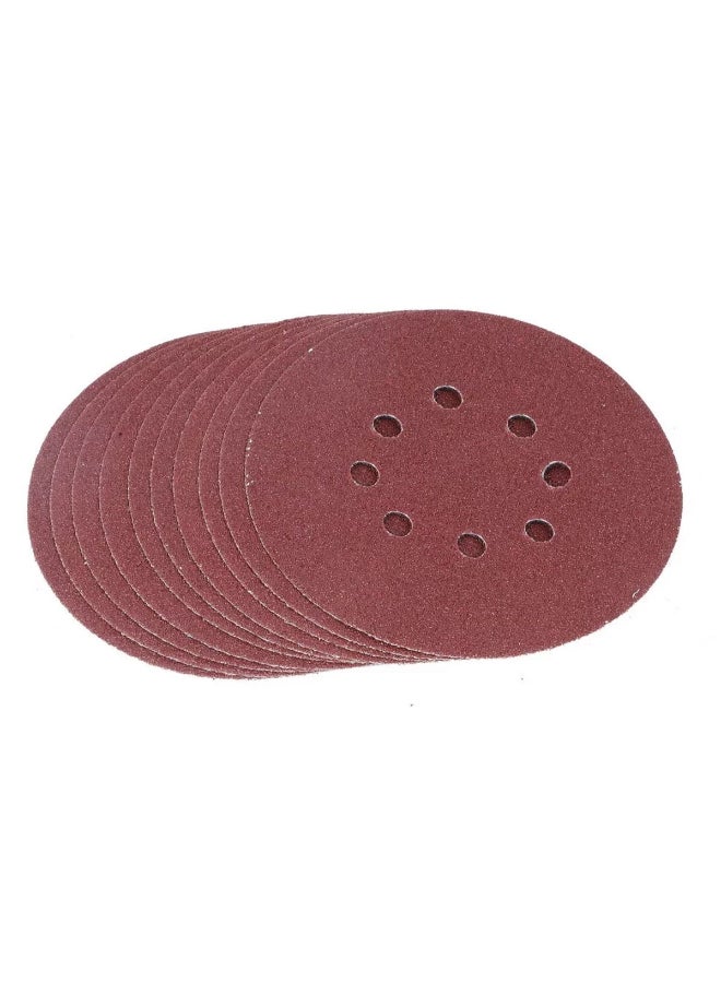 Tactix 10-Piece 8-Hole Durable Round Cut Sanding Disc Burgundy 125mm 446701 - Image 1