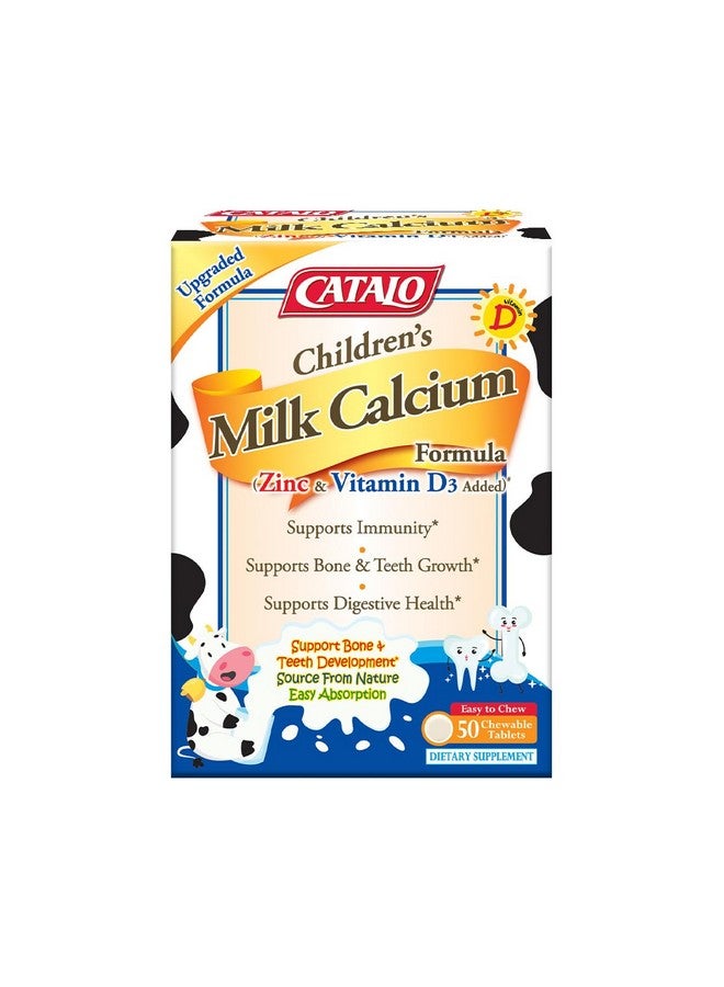 CATALO Children’s Milk Calcium Formula - Kids & Toddler Milk, Bone Supplement, Zinc & Vitamin D3 Added, Kids Vitamins, Toddler Formula 12-36 Months - 50 Chewable Tablets - Image 2