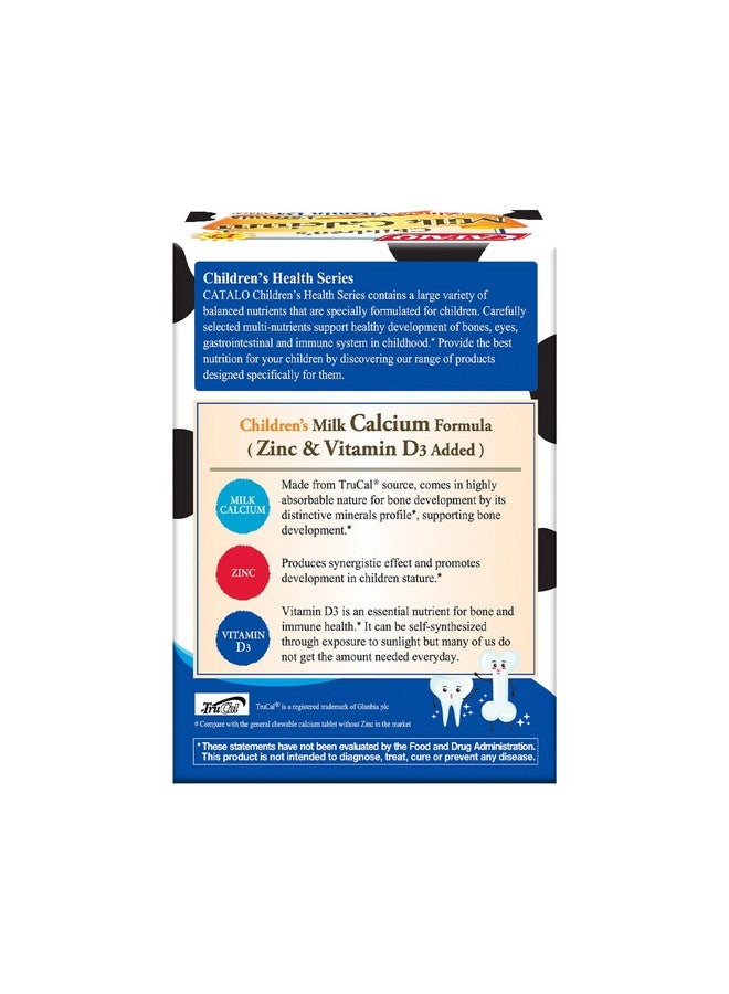 CATALO Children’s Milk Calcium Formula - Kids & Toddler Milk, Bone Supplement, Zinc & Vitamin D3 Added, Kids Vitamins, Toddler Formula 12-36 Months - 50 Chewable Tablets - Image 5