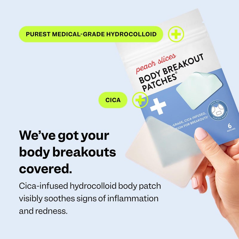 Peach Slices - Body Breakout Patches (6 ct) - Overnight Body Pimple Patches - Hypoallergenic - Flexible & Painless - Cica & Hydrocolloid Bandages - Vegan & Cruelty Free - Korean Skin Care & Beauty - Image 3