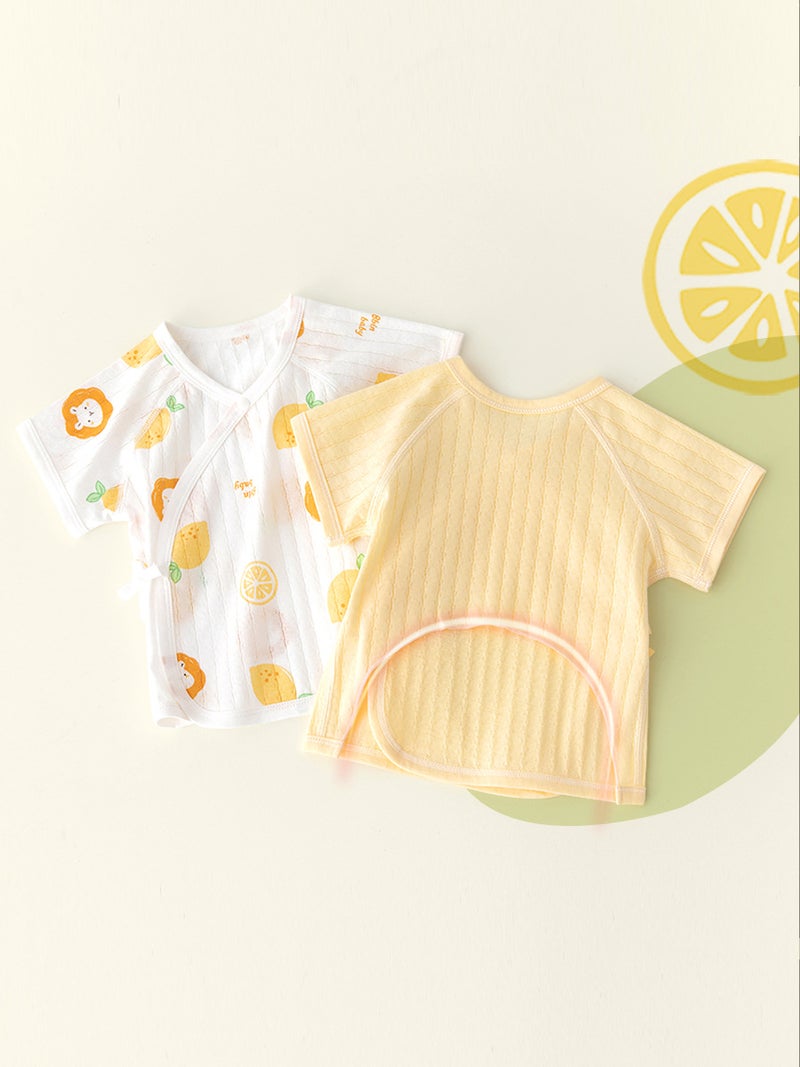 Newborn Baby Half-back Clothes Newborn Baby Spring Clothes Top Cotton Summer Thin Baby Short-sleeved Strap Monk Clothing - Image 3