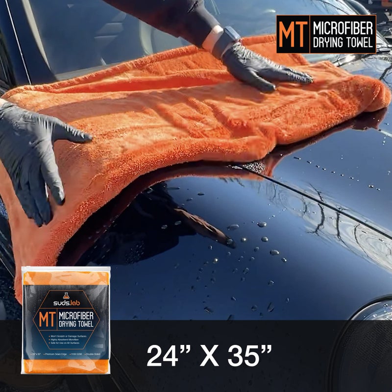 suds.lab Suds Lab Large Microfiber Drying Towel (24 in x 35 in) Car Exterior Cleaning and Detailing Cloth, Safe On Plastic Trim, Glass, Carbon Fiber, Paint - Image 2