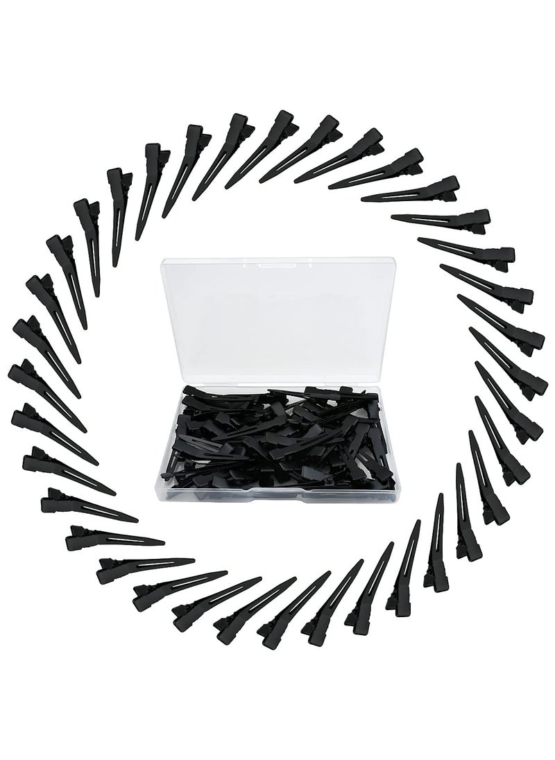 Tenalleys Tenalleys 50 Pcs 177Inch Black Metal Duck Bill Hair Clips for Women Hair Coloring Bows DIY Hair Extensions Salon 