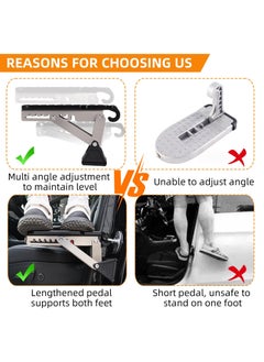 Generic Adjustable Car Door Step, Stand Pedal for Door Latch, Roof Access Door Step for Car, Supports Both Feet, Roof Rack Accessories for SUVs and Vehicles  - Image 4