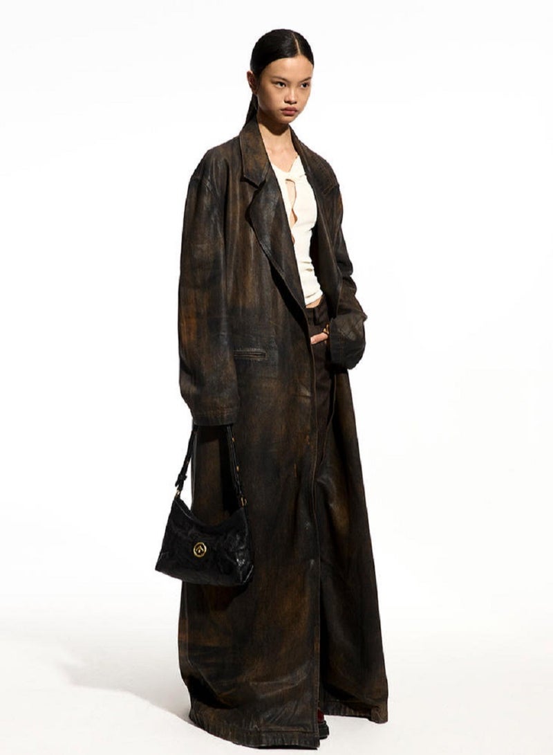 جي تي GROTTO STONE-HOBO Gold Label Pleated Leather Shoulder Bag - Image 5