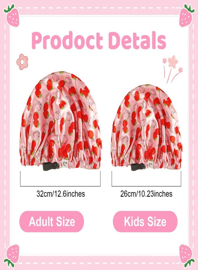 Cabaubl 2 PCS Baby Bonnet Set,Satin Bonnet for Sleeping,Silk Bonnet for Kids and Women,Drawstring Adjustable Hair Bonnet for Women Girl Kids Toddler Sleeping Caps,2PCS(Pink) - Image 2