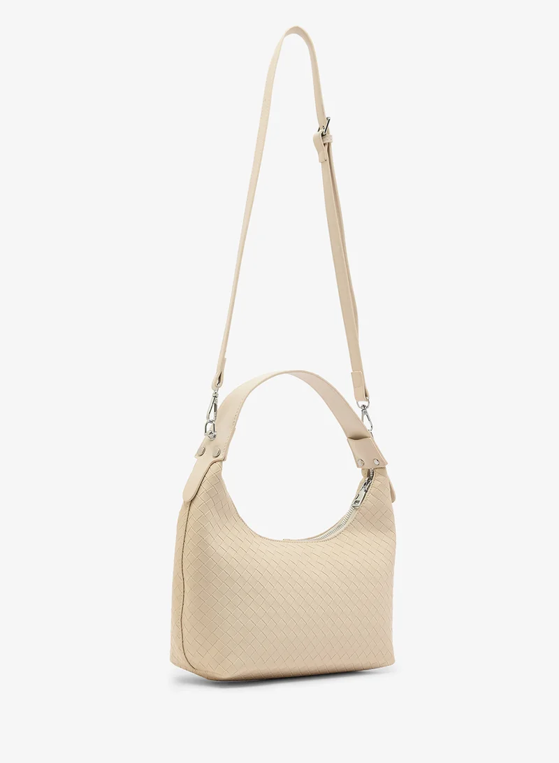 ELLA Woven Texture Top Handle Shoulder Bag