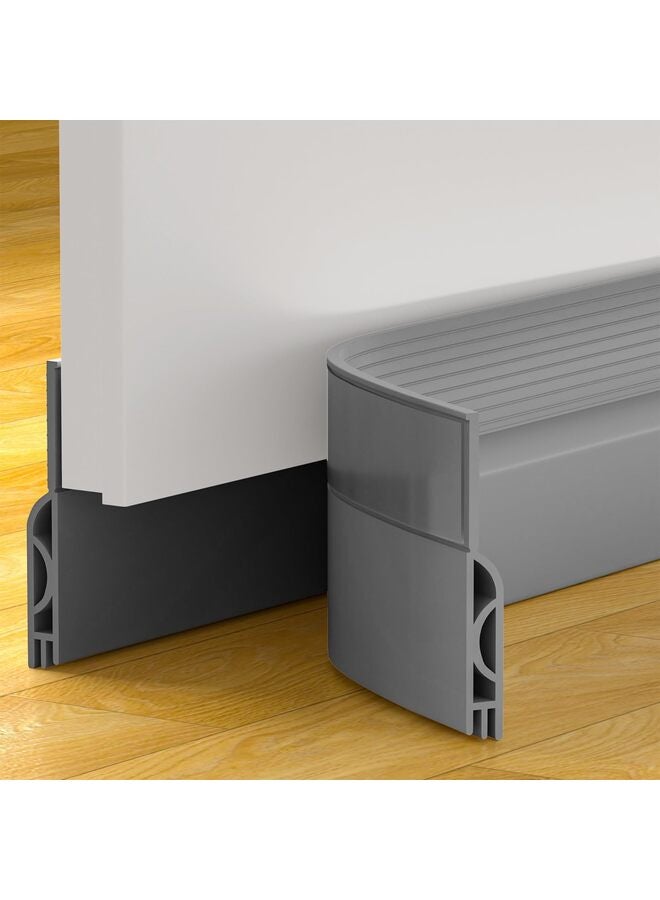 Door Draft Stopper, Door Sweep for Bottom of Door, Weather Stripping Door Seal Under Door Gap Filler Under Door Draft Blocker Soundproof Insulator Door stoppers (Gray 19.5‘’) - Image 1