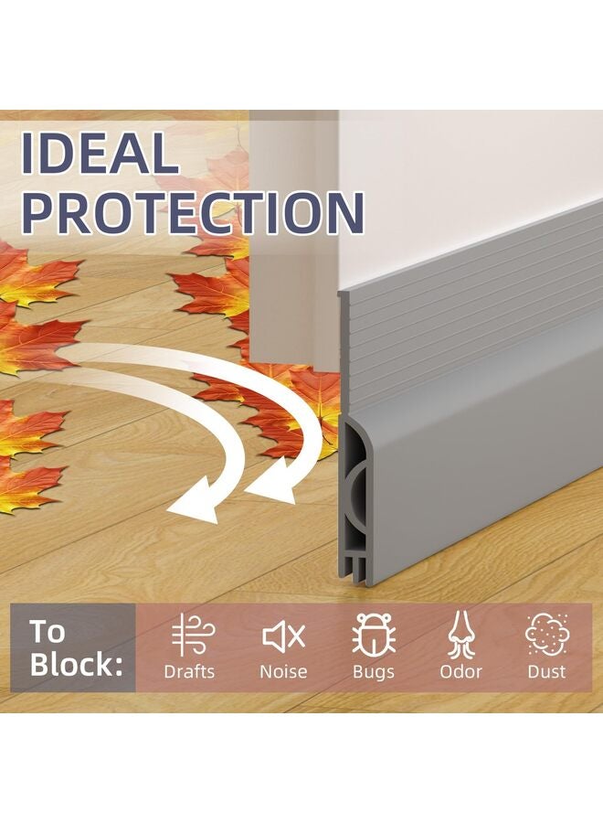 Door Draft Stopper, Door Sweep for Bottom of Door, Weather Stripping Door Seal Under Door Gap Filler Under Door Draft Blocker Soundproof Insulator Door stoppers (Gray 19.5‘’) - Image 3