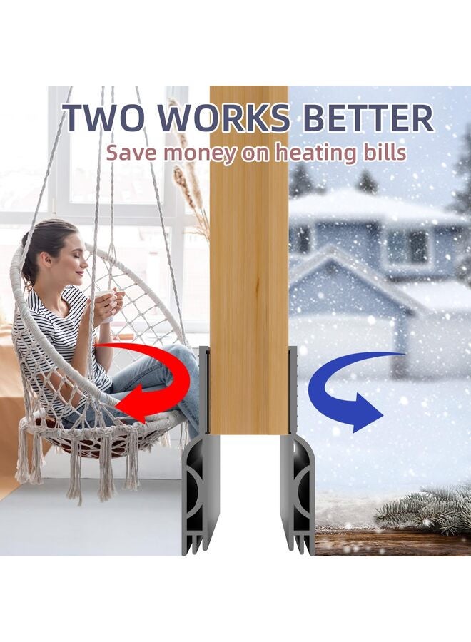 Door Draft Stopper, Door Sweep for Bottom of Door, Weather Stripping Door Seal Under Door Gap Filler Under Door Draft Blocker Soundproof Insulator Door stoppers (Gray 19.5‘’) - Image 5