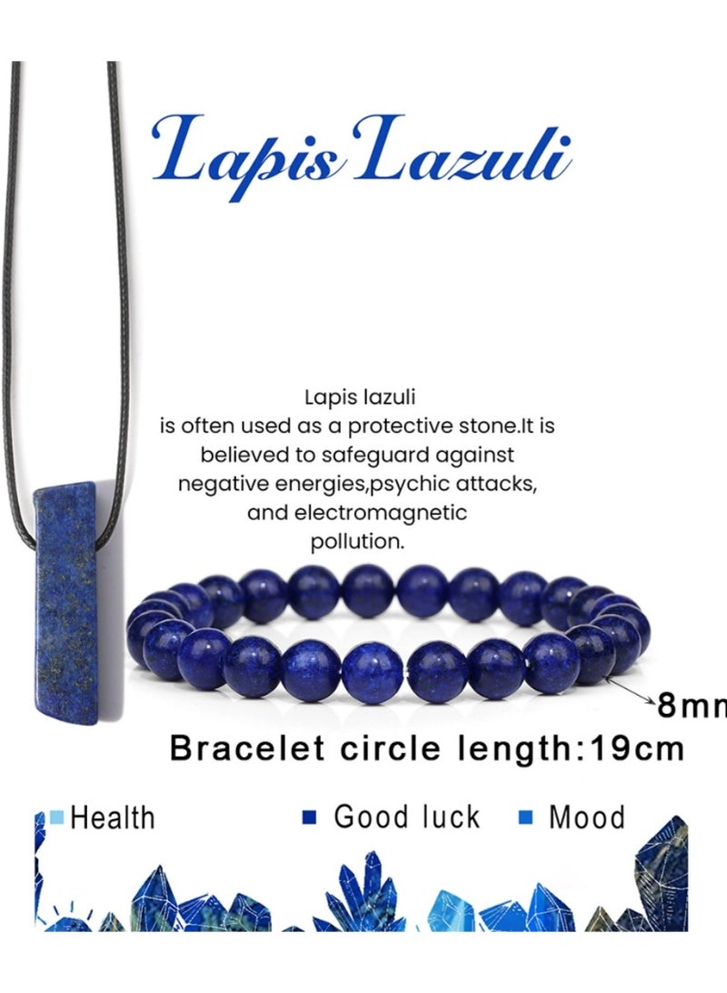 Crystal Bracelet Lapis Lazuli Used as Protective Stone Beaded Bracelets Jewelry - Image 1