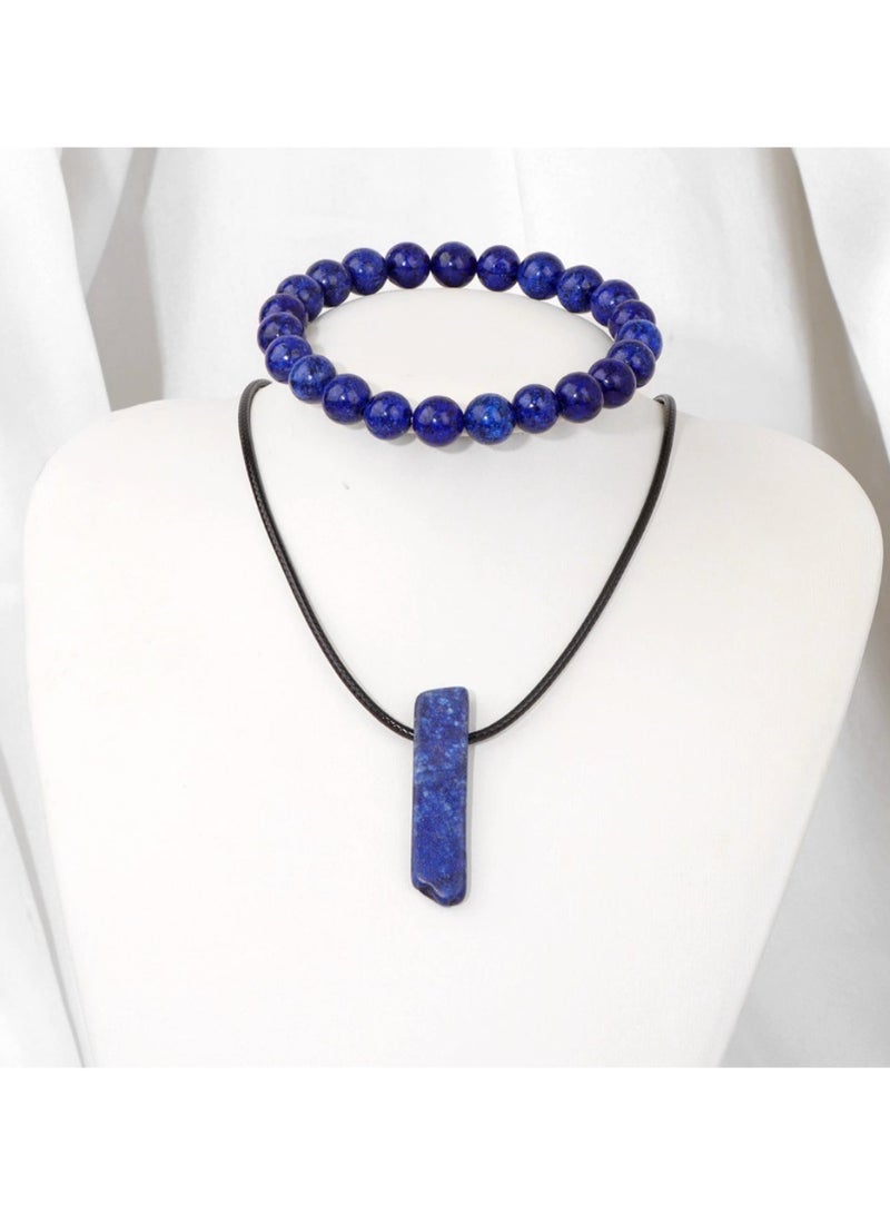 Crystal Bracelet Lapis Lazuli Used as Protective Stone Beaded Bracelets Jewelry - Image 2
