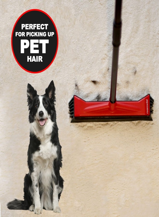 Roamwild Multi-Cleaner Rubber Pull Broom & Dustpan Combo Set with Unique Corner Cleaning Blades for Wet & Dry Mess Pet Hair Fur Removal for Hard Floors and Carpets - Image 3
