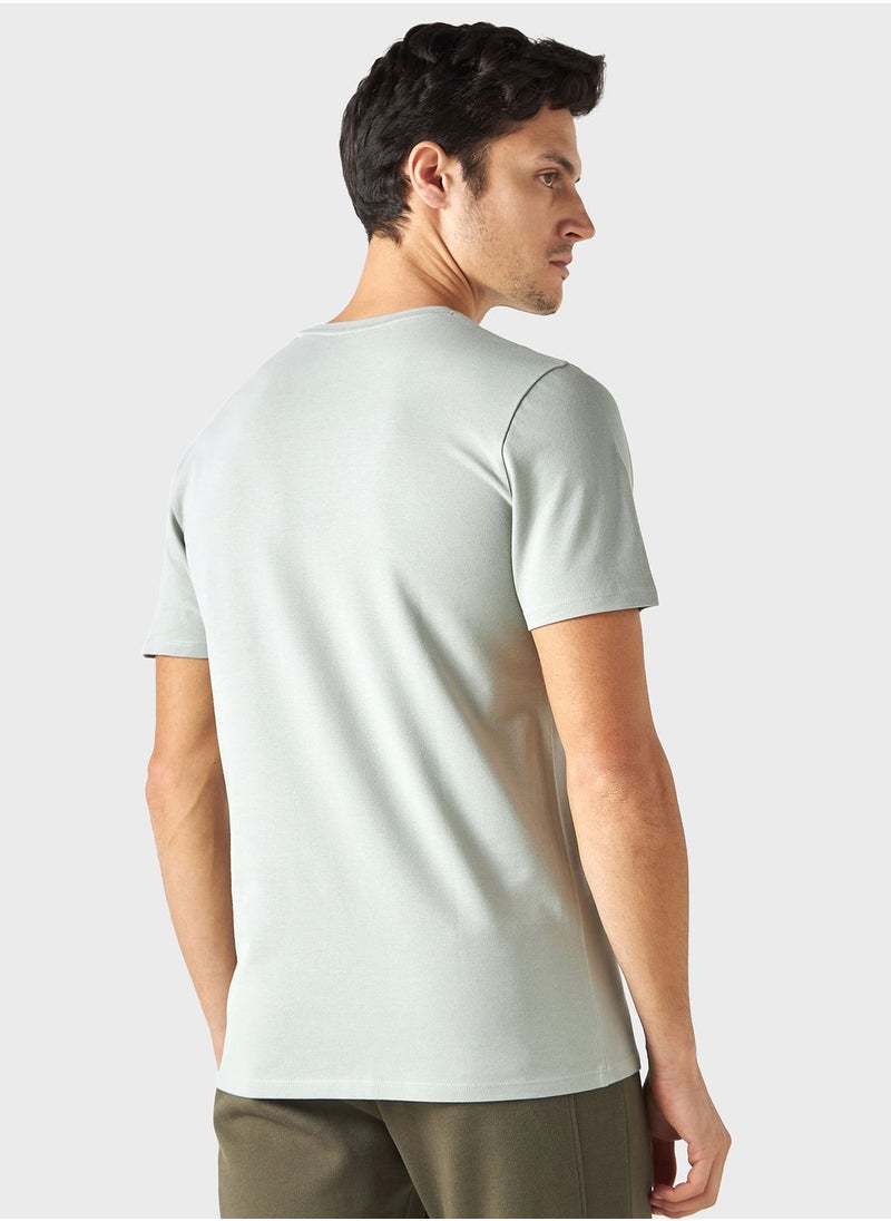 Iconic Slogan Print Crew Neck T-Shirt  - Image 2