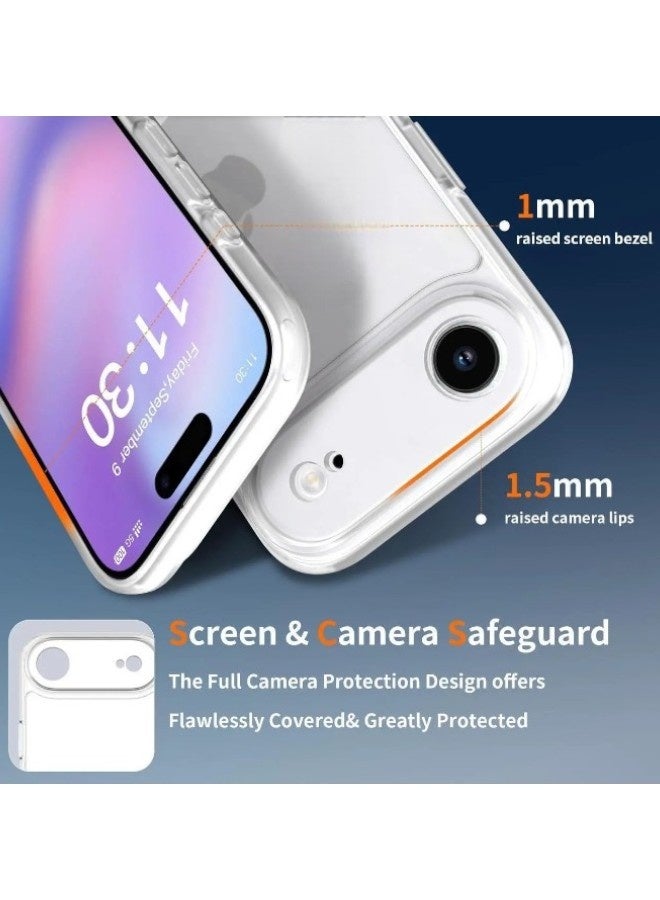 جراب موبايل آيفون 17 اير (iPhone 17 Air) مضاد للصدمات, غطاء حماية مضاد للخدش يدعم الشحن اللاسلكي ماج سيف, مصنوع من البولي يورثين الحراري عالي الجودة - شفاف - Image 3