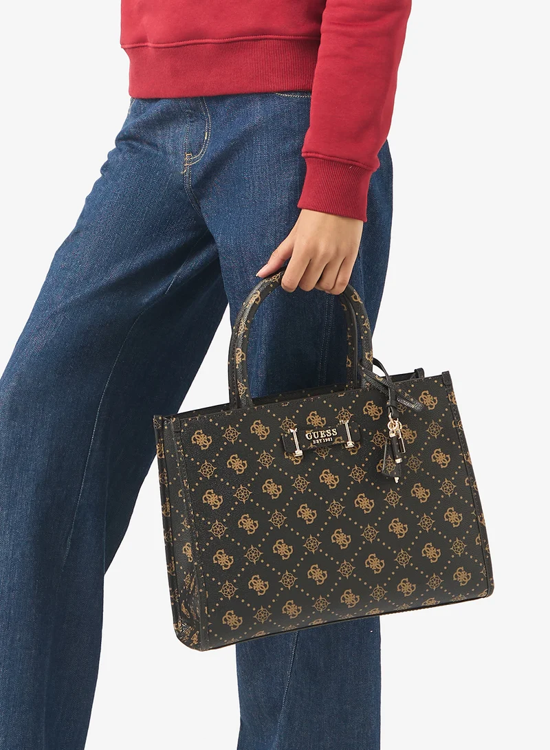 Guess Espresso Logo Silia Tote Bag for Women | Best Price UAE