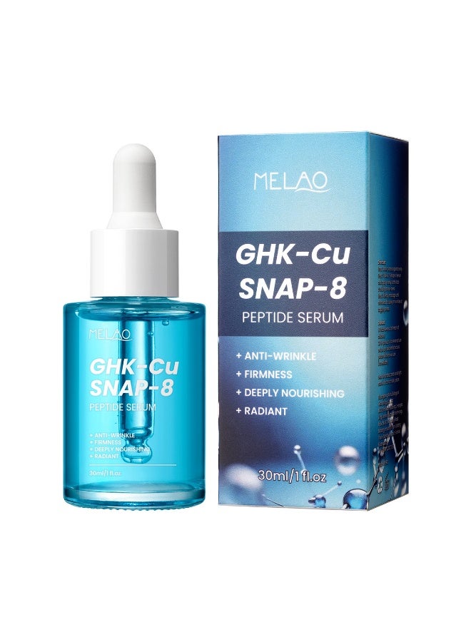 ميلاو سيروم GHK-Cu SNAP-8 الببتيدي - سيروم للوجه مضاد للتجاعيد ومشدّ، يُرمّم البشرة، يُغذيها بعمق، ويُضفي عليها إشراقة، مناسب لجميع أنواع البشرة، 30 مل - Image 1