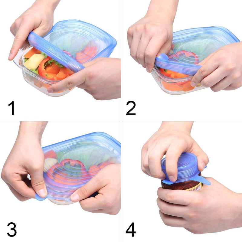 Ngel Silicone Lid Covers for Bowls, Cups, Pots, Multicolor -Pack of 6 - Image 5