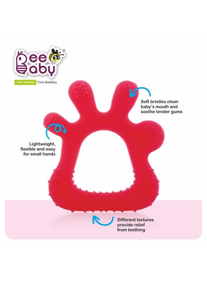 Beebaby Finger Shape Soft Silicone Teether For 6 To 12 Months With Storage Case, Bpa Free Teething Toy For Babies With Textured Surface For Soothing Gums. 100% Food Grade (Finger - Pink) - Image 3