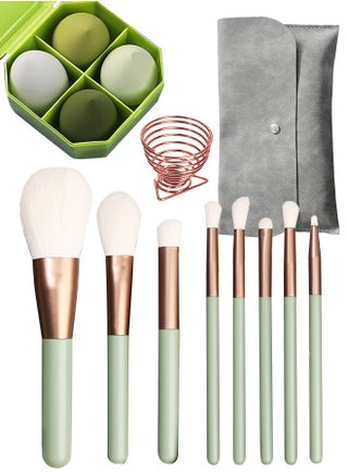 Make up Brushes set with Bag 8PCS Makeup Brushes and 4PCS Makeup Sponge Professional Face Powder Eye Shadow Powder Kit Gift Box Brushes Kit Green - pzsku/ZC203131F5FAD73A4B072Z/45/_/1736951647/ae7b46bc-94a2-4a74-a96b-3b14bf16a79e