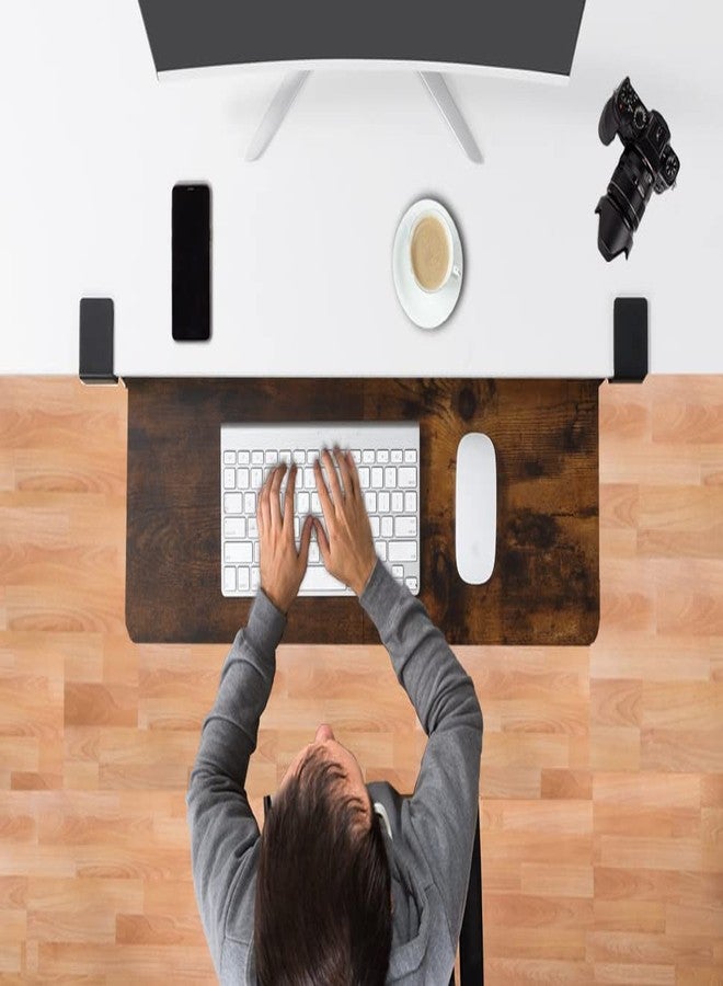 ETHU Keyboard Tray Under Desk, 26.77" X 11.81" Large Size Keyboard Tray with C Clamp-on Mount Easy to Install, Computer Keyboard Stand, Ergonomic Keyboard Tray for Home and Office - Image 2