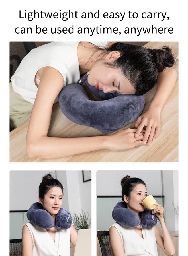 Vixplorn U-shaped pillow, flight pillow, travel pillow, suitable for high-speed rail, airplanes, trains, cars, workstations, 360° support, light and easy to carry - Image 5
