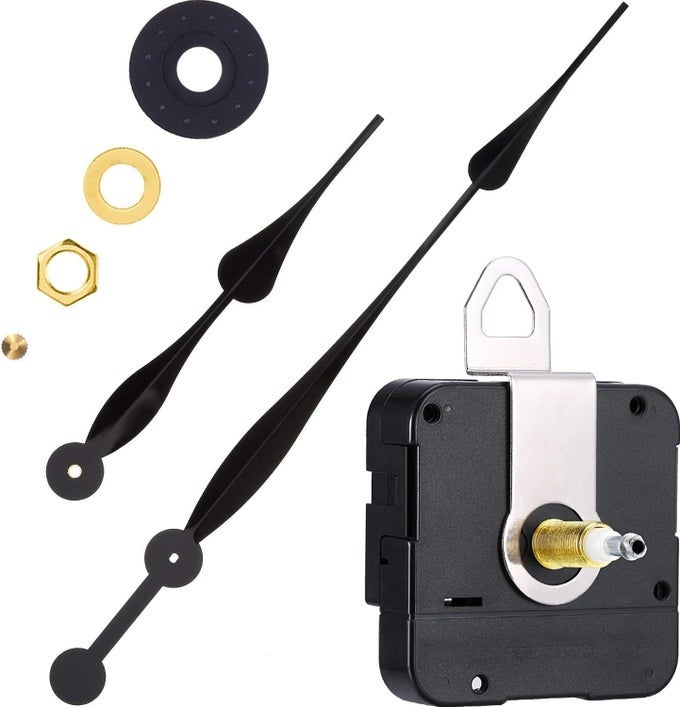 HIGH TORQUE QUARTZ CLOCK MOVEMENT CLOCK REPLACEMENT MECHANISM WITH 12 INCH LONG SPADE HANDS FOR DIY CLOCK BLACK SHAFT LENGTH 115 INCHES 31 MM SHAFT LENGTH