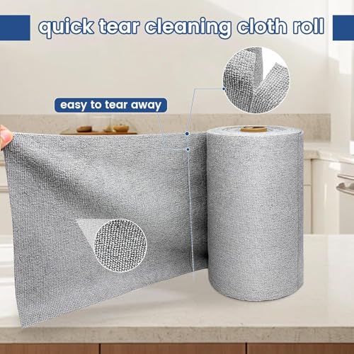 Slyford 25 X 25 CM Microfiber Cleaning Cloth Roll, 20 Pack Towels Reusable, Washable, Water Absorbent Cleaning Cloth use for Car, Home, Kitchen Surfaces, Garage (Grey Colour) - Image 2