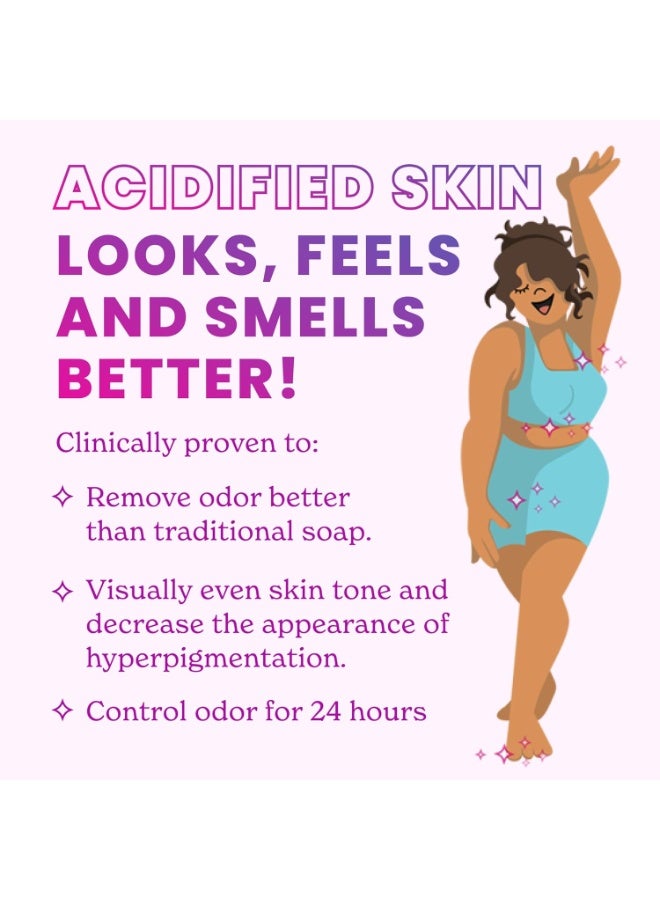 لومي غسول الجسم المُحمض من لومي - تحكم في الرائحة لمدة 24 ساعة - يزيل الروائح بشكل أفضل من الصابون - تركيبة مرطبة - تركيبة خالية من كبريتات لوريل الصوديوم أو البارابين - تم تطويرها بواسطة أطباء النساء والتوليد - 8.5 أونصة (زهرة الفاوانيا) - Image 4